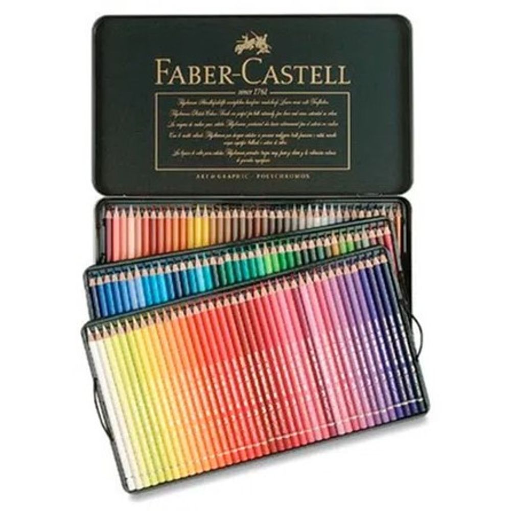 Lápis de Cor Artístico Polychromos 120 Cores c/ Estojo Metálico - Faber ...