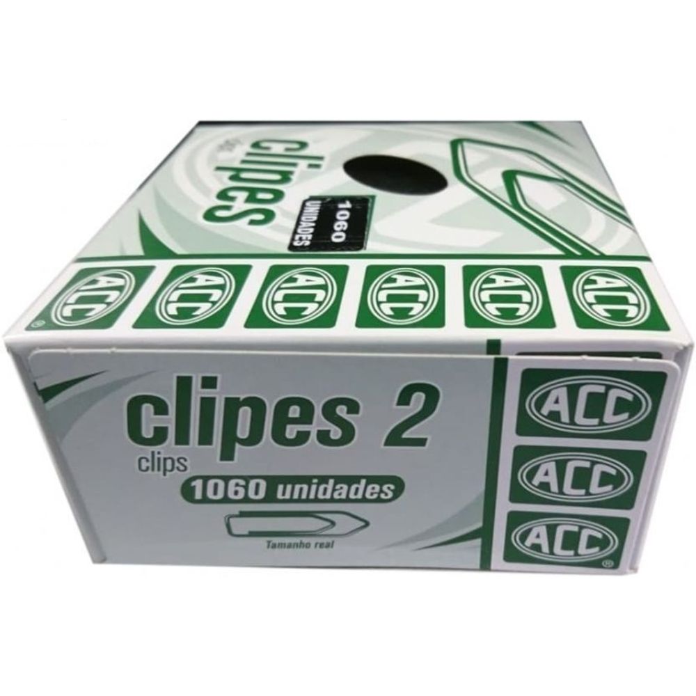 Clips de Papel n°2 com 1060 Unidades ACC UNICA Kidverte