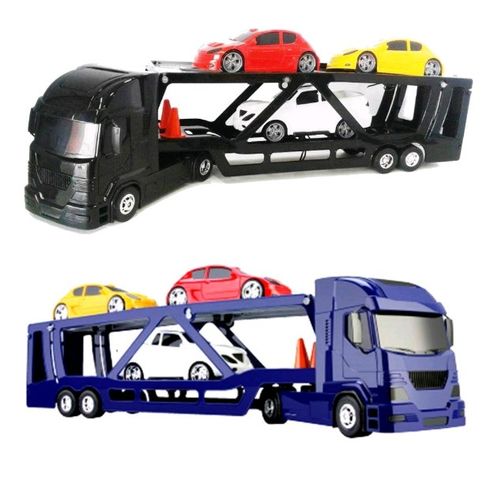 Caminhão Cegonha Transport com 2 carrinhos – DM Toys