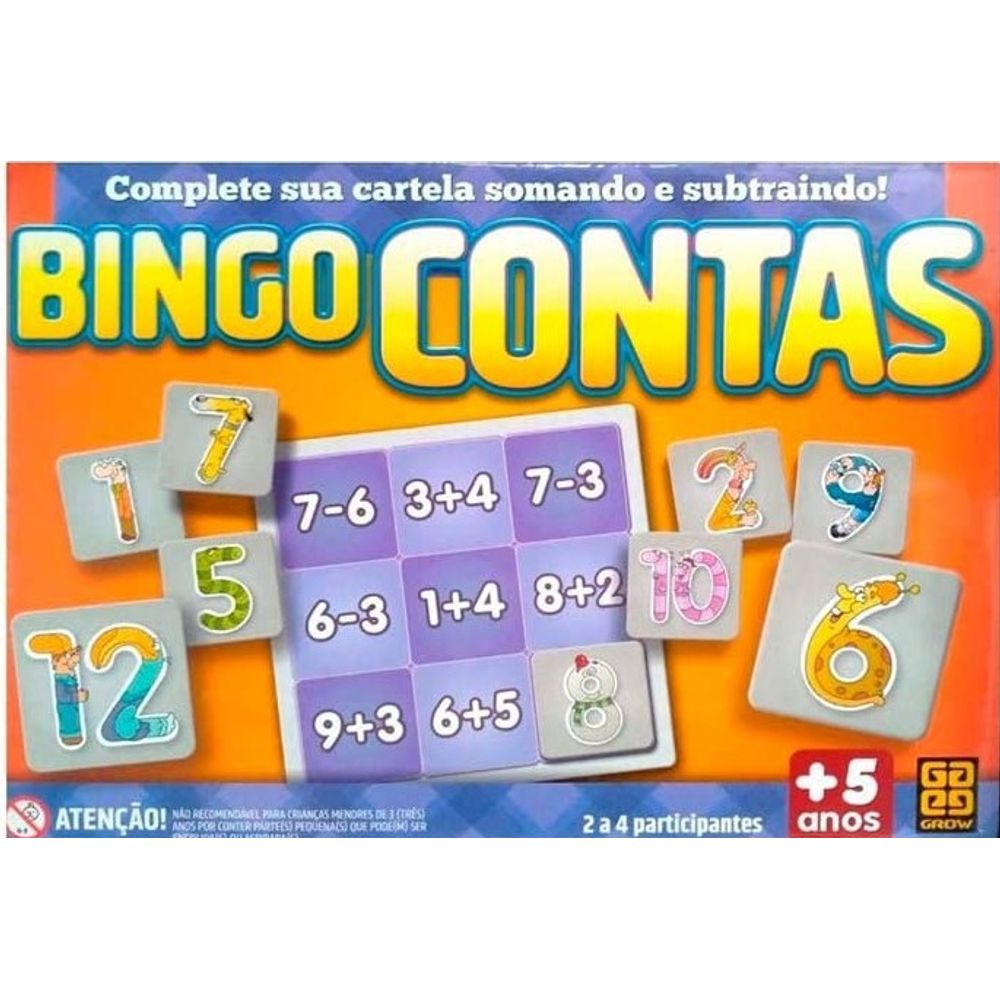 Jogo Infantil - Bingo Contas - Grow - - Kidverte