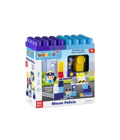 Blocos de montar Cubic lego lancha Polícia 98 peças Multikids - Up  Brinquedos