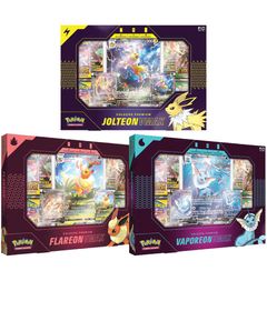 3 Latas Pokémon Evoluções de Eevee Flareon V Jolteon V Vaporeon V Copag  Cards Cartas em português : : Brinquedos e Jogos