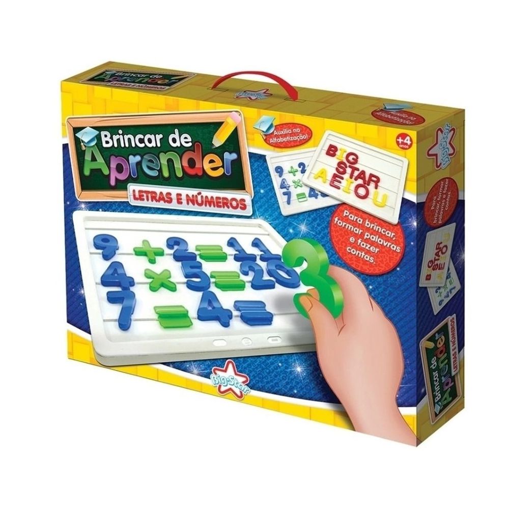 Jogo Pedagógico Brincar e Aprender Letras e Números - Big Star UNICA ...