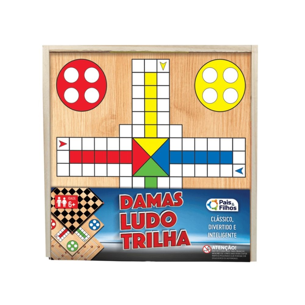 Jogo Dama Ludo e Trilha - Pais e Filhos - Kidverte