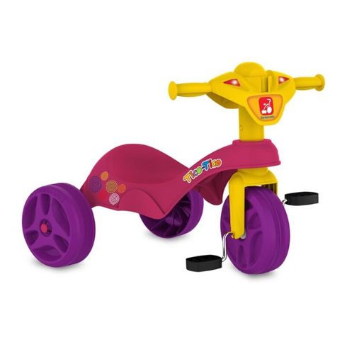 Triciclo Infantil Bandeirante - Velobaby - Passeio e Pedal - Rosa