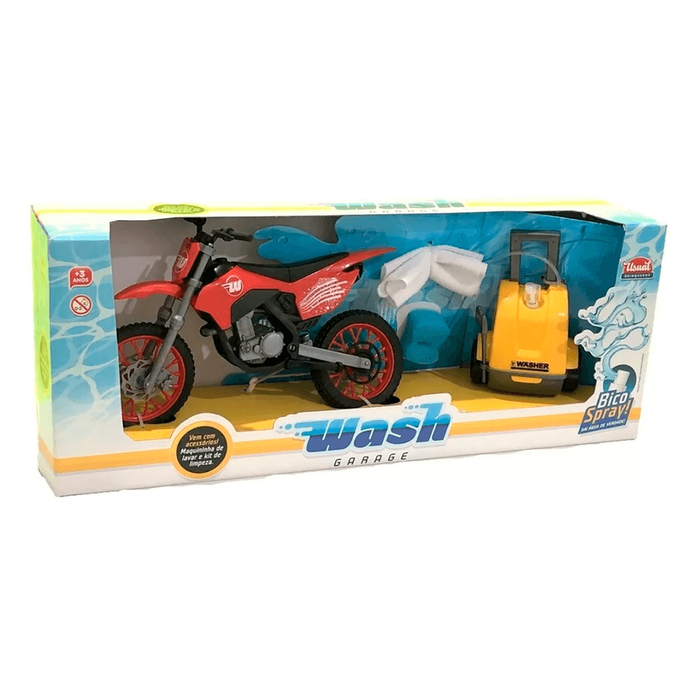 Brinquedo Moto Cross Wash Garage - Usual
