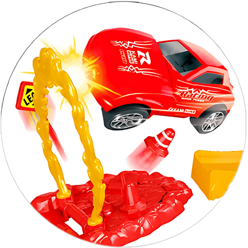 PET 8cm×5m 105cm/loop 云阶月地 Pista de Corrida Super Looping 360 Graus, 118cm, Carrinho com