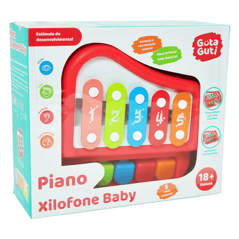 Piano Xilofone Baby - Guta Guti - DM Toys - Kidverte